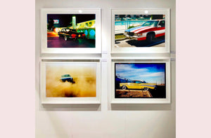 An American car parked up by the swimming pool outside the Algiers Hotel in Las Vegas. Photography by Richard Heeps, part of his 'Dream in Colour' series.