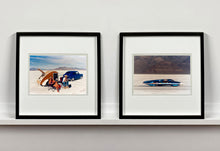 Load image into Gallery viewer, &#39;Christine&#39;s &#39;52 Henry J &amp; teardrop&#39; was captured in Bonneville Salt Flats, Utah, the iconic home of speed. This photograph shows the mountains in the distance meeting and contrasting with the flatness of the salt pan, whilst a pair of retro spectators look out at the speeding cars in the distance.