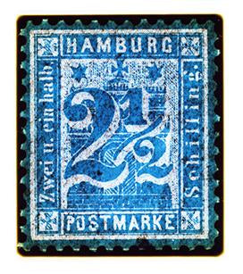 1864 Hamburg Two & a Half Shilling (Blue), 2016