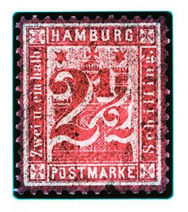 1864 Hamburg Two & a Half Shilling (Crayon Red), 2016