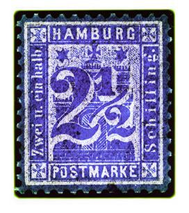 1864 Hamburg Two & a Half Shilling (Purple), 2016
