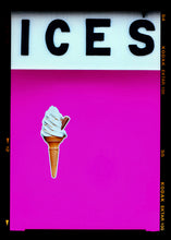 Load image into Gallery viewer, Photograph by Richard Heeps. Pink typography print of an ice cream on pink colour blocking with the Kodak film rebate.