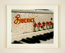 Load image into Gallery viewer, &#39;Liberace&#39;s Piano I&#39; was photographed in a private Las Vegas home. The studded gems and decorative typography make for an archetypal Las Vegas feel. This artwork is part of Richard Heeps&#39; &#39;Dream in Colour&#39; series. 