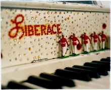 Load image into Gallery viewer, &#39;Liberace&#39;s Piano I&#39; was photographed in a private Las Vegas home. The studded gems and decorative typography make for an archetypal Las Vegas feel. This artwork is part of Richard Heeps&#39; &#39;Dream in Colour&#39; series. 