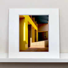 Load image into Gallery viewer, Monte Amiata housing, Gallaratese Quarter, Milan. Yellow mounted brutalist architecture street photography by Richard Heeps.