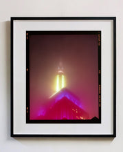 Load image into Gallery viewer, NOMAD VII (Film Rebate), New York, photography by Richard Heeps capturing the iconic Empire State building in the mist. Part of a sequence of photographs capturing the art deco architecture illuminated in changing colours. This 6x7 format edition is bordered by the Kodak film rebate. This artwork is part of Richard&#39;s portfolio of street photography he is building up which depict the colour, fabric and structure of cities with distinct style