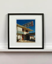 Load image into Gallery viewer, &#39;North Shore Motel Office II&#39; from Richard Heeps&#39; &#39;Salton Sea&#39; series. This artwork shows a deep blue sky over this Californian classic mid-century modern Americana Motel exterior. This photograph was captured by Richard Heeps in 2003 but only executed in his darkroom for the first time in Spring 2020.