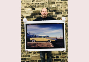 'Chevy at the Diner' was photographed in Bisbee, Arizona in 2001 but printed by Richard in his darkroom for the first time more recently in 2018. This cinematic artwork that features a vintage yellow chevy parked up at a Diner will take you on an American road trip. 