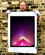Load image into Gallery viewer, NOMAD I (Film Rebate), New York. Richard Heeps has photographed the iconic Empire State building in the mist. The NOMAD sequence of photographs capture the art deco architecture illuminated by changing colours, and is part of Richard&#39;s street photography portfolio which depict the colour, fabric and structure of cities with distinct style. This 6x7 format edition is bordered by the Kodak film rebate. 