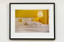 Load image into Gallery viewer, &#39;Room&#39; photographed by Richard Heeps at the mid-century Ballantines Move Colony in Palm Springs, California, shows a bright and bold yellow bedroom. This interior artwork is part of his &#39;Dream in Colour&#39; series. 