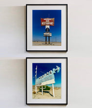 Load image into Gallery viewer, This giant isolated roadside sign set against a vast blue sky is a remnant of &#39;The Sundowner Bar and Restaurant&#39; of the motel which is sadly no more. This photograph, part of Richard Heeps&#39; &#39;Salton Sea&#39; series captures the landscape of the western side of the lake.
