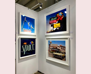 'The Silver State' was taken by Richard whilst at Viva Las Vegas 2001, where he was photographing for Classic American magazine. This photograph which shows a vintage car in front of a typical Las Vegas backdrop was chosen as the lead image for the magazine feature which focused on the iconic La Concha motel.