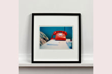 Load image into Gallery viewer, &#39;Telephone VI, Ballantines Movie Colony&#39; is part of Richard Heeps&#39; &#39;Dream in Colour&#39; series. This cool Palm Springs interior artwork features a vintage telephone on a nightstand, combining gorgeous colours with a nostalgic mid-century feel.