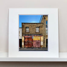Load image into Gallery viewer, East London brick building mounted architecture street photography by Richard Heeps.