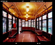 Load image into Gallery viewer, Vintage tram interior, captured in Milan. Affordable fine art limited edition photographic prints, handmade in Richard’s Cambridge darkrooms. 