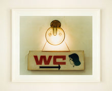 Load image into Gallery viewer, WC, a retro kitsch vintage sign captured in Ho Chi Minh City, Vietnam. This piece is a perfect balance of tone, texture and typography.