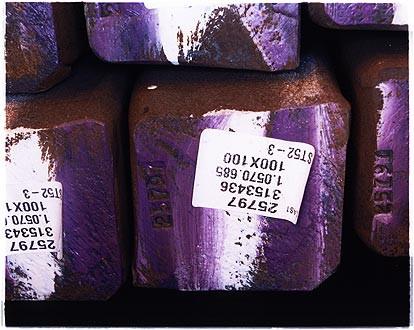 Painted and Labelled Billet Ends, Bloom&Billet Mill, Scunthorpe 2007