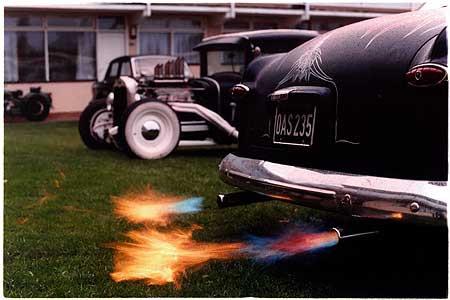Lynn's Shoebox Ford with flame throwers, Norfolk 2003