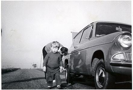 Tyre change by Frances Heeps, Cambridgeshire 1968
