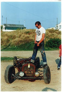 Tim christening his hot rod, Norfolk 2000