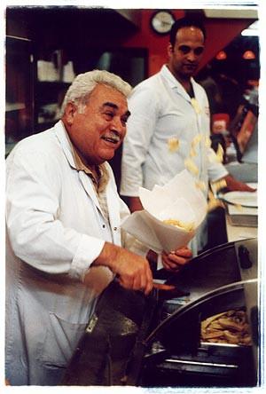George & Nick - Micky's Fish Bar, Norfolk Place, Paddington, London 2004