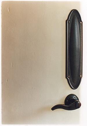 Door - Black Finger Plate, Post War Prefab, Wisbech 1993
