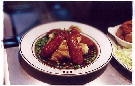 Sausages, Mash, Peas & Gravy, Ace Cafe, London 2004